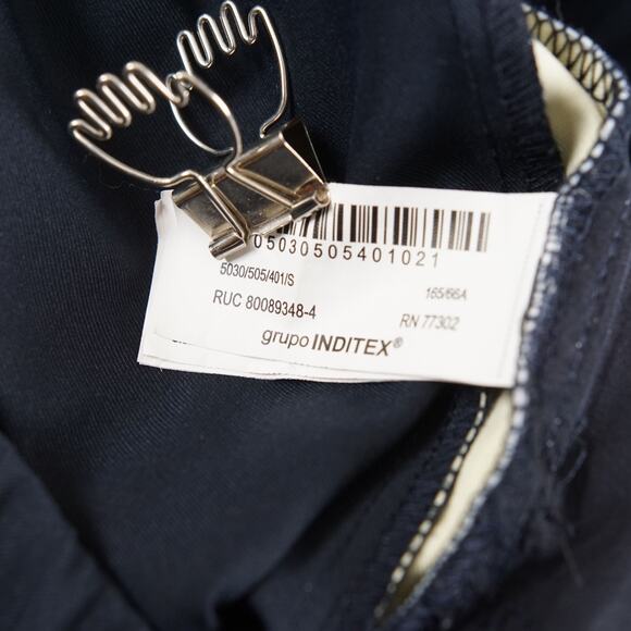 Zara Wide Leg Navy Blue Side Striped Trouser Tracker Pants Womens Sz S - Picture 12 of 14